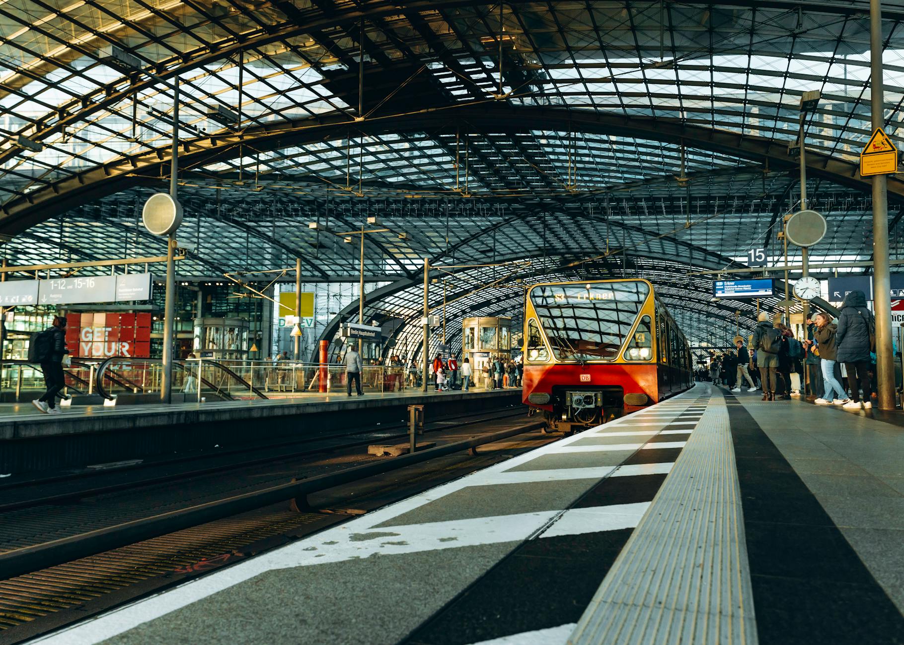 vibrant scene at berlin hauptbahnhof train station