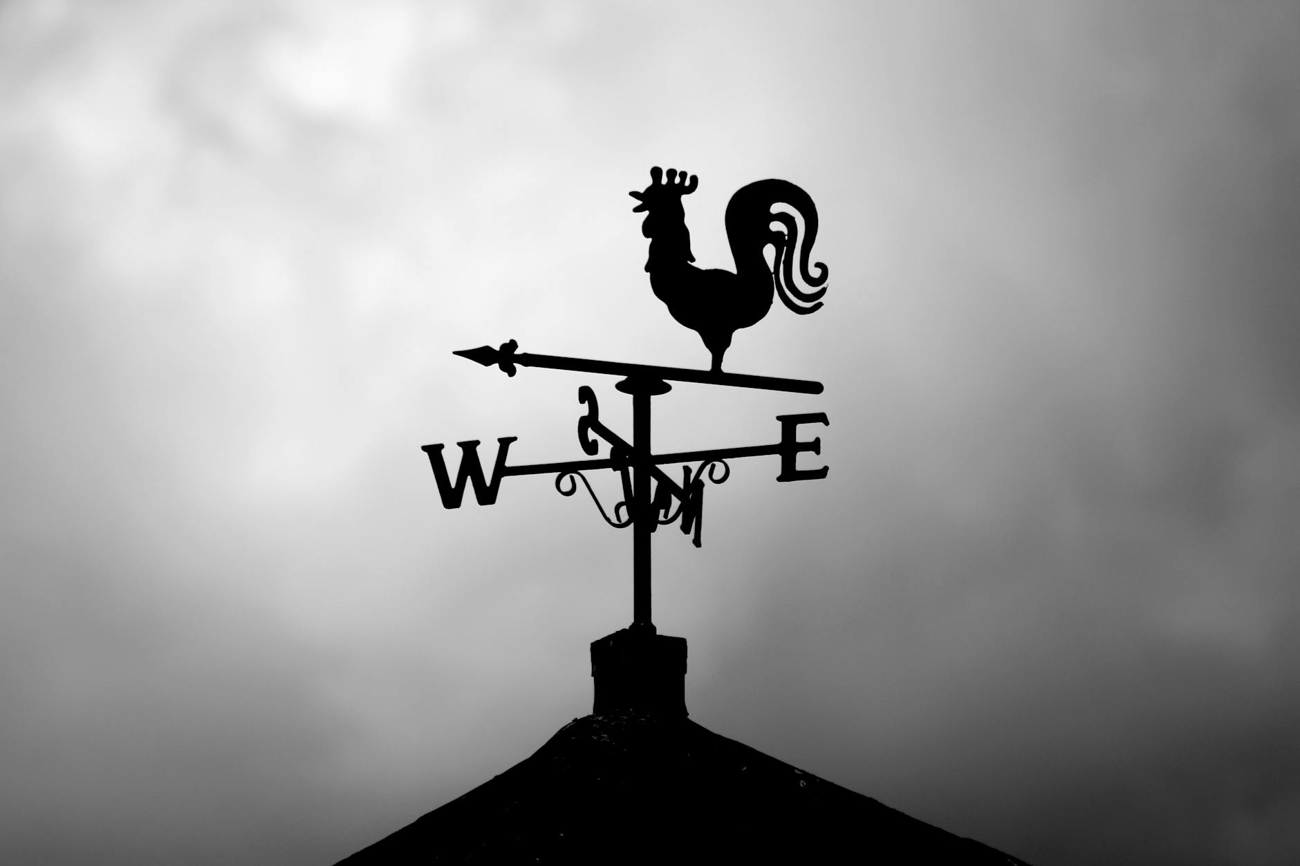 silhouette of wind vane